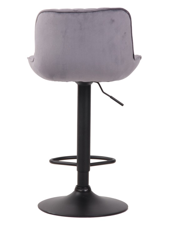 Tabouret de bar velours Lentini, gris foncé Tabouret de bar velours Lentini, gris foncé