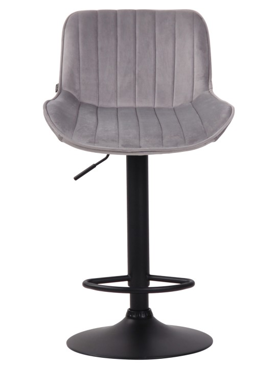 Tabouret de bar velours Lentini, gris