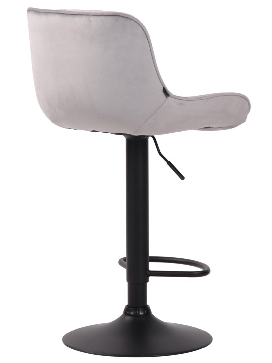 Tabouret de bar velours Lentini, gris