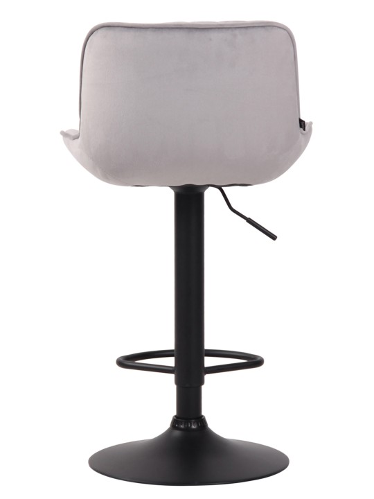 Tabouret de bar velours Lentini, gris