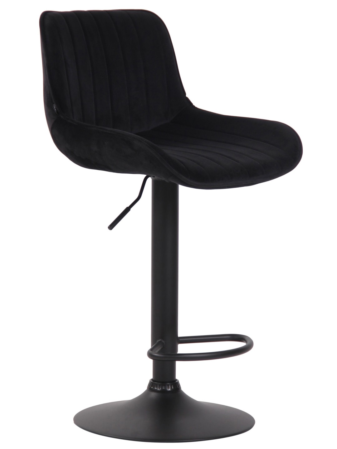 Tabouret de bar velours Lentini, noir