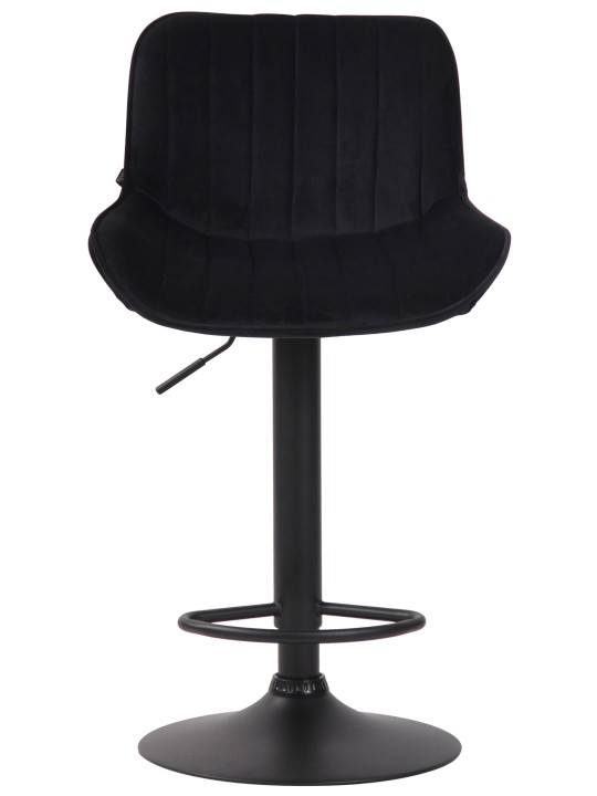 Tabouret de bar velours Lentini, noir Tabouret de bar velours Lentini, noir
