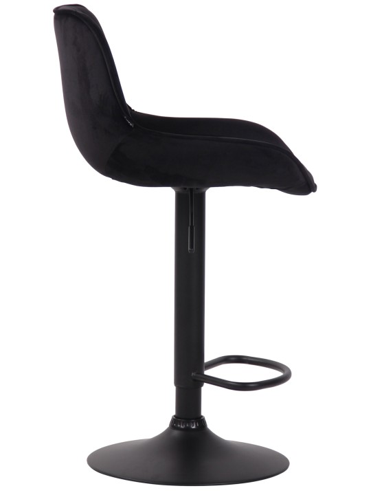 Tabouret de bar velours Lentini, noir Tabouret de bar velours Lentini, noir