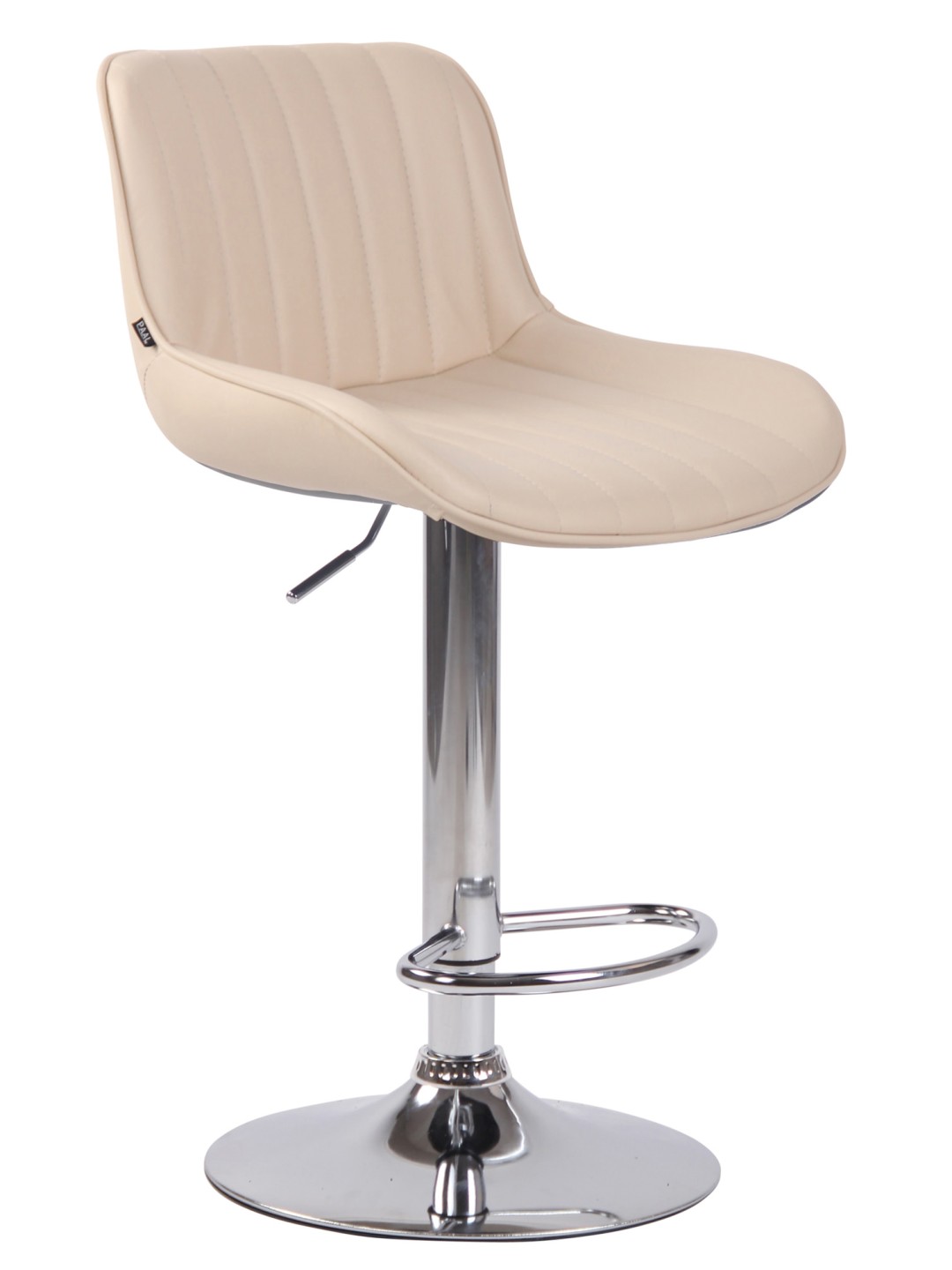 Tabouret de bar Lentini simili cuir chromé, crème