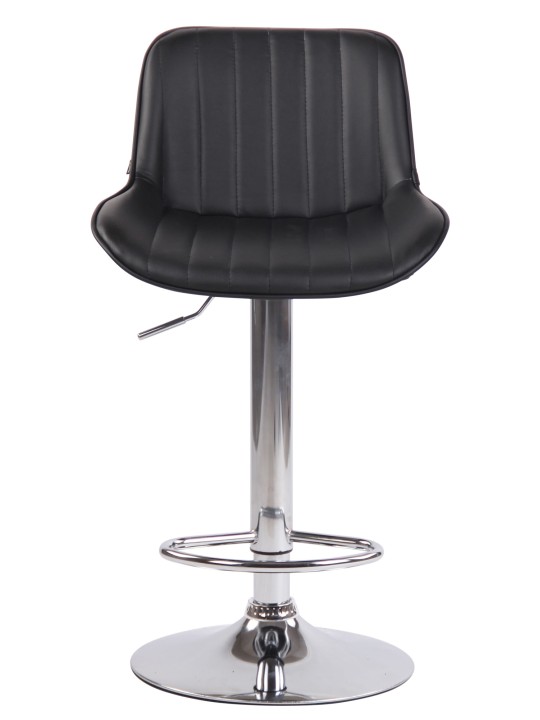 Tabouret de bar Lentini simili cuir chromé, noir Tabouret de bar Lentini simili cuir chromé, noir