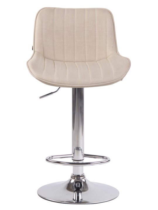 Tabouret de bar Lentini tissu chromé, crème Tabouret de bar Lentini tissu chromé, crème