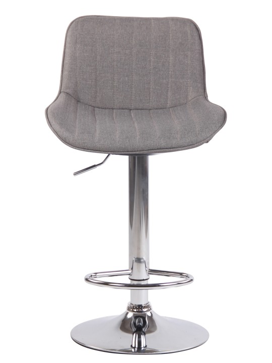 Tabouret de bar Lentini tissu chrome, gris Tabouret de bar Lentini tissu chrome, gris