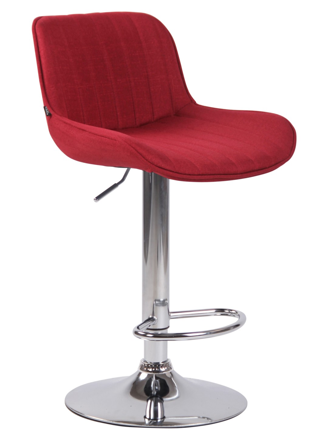 Tabouret de bar Lentini tissu chromé, rouge