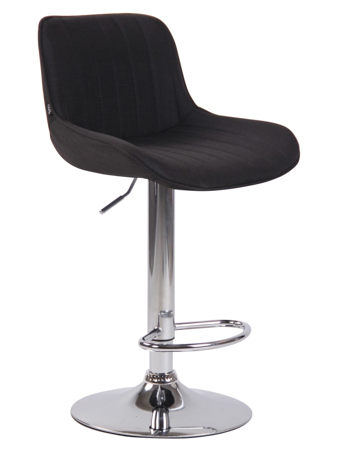 Tabouret de bar Lentini tissu chromé, noir