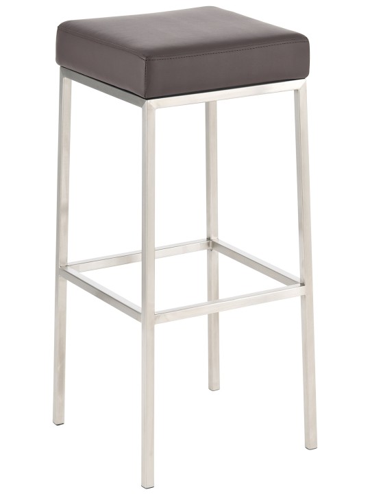 Lot de 2 tabourets de bar Montreal 85 simili cuir acier inoxydable, brun