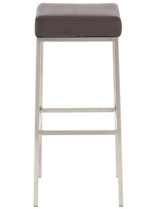 Lot de 2 tabourets de bar Montreal 85 simili cuir acier inoxydable, brun