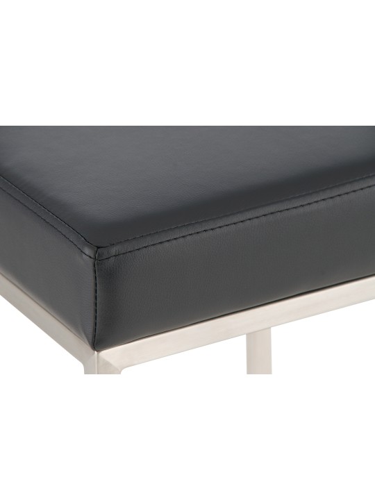 Lot de 2 tabourets de bar Montréal 80 simili cuir acier inoxydable, noir