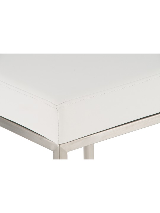 Lot de 2 tabourets de bar Montréal 80 simili cuir acier inoxydable, blanc