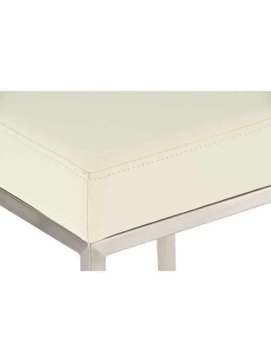 Lot de 2 tabourets de bar Montréal 80 simili cuir acier inoxydable, crème