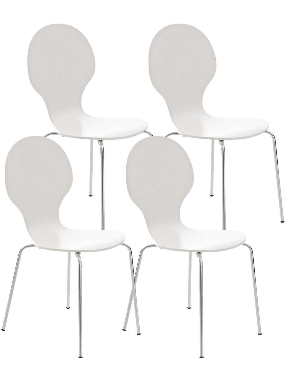 Ensemble de 4 chaises visiteurs Diego, blanc
