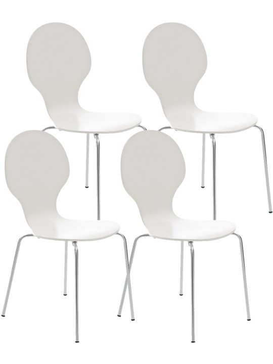 Ensemble de 4 chaises visiteurs Diego, blanc