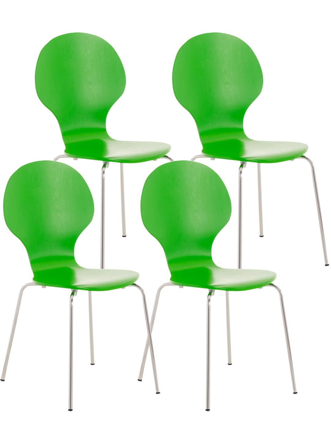 Ensemble de 4 chaises visiteurs Diego, vert