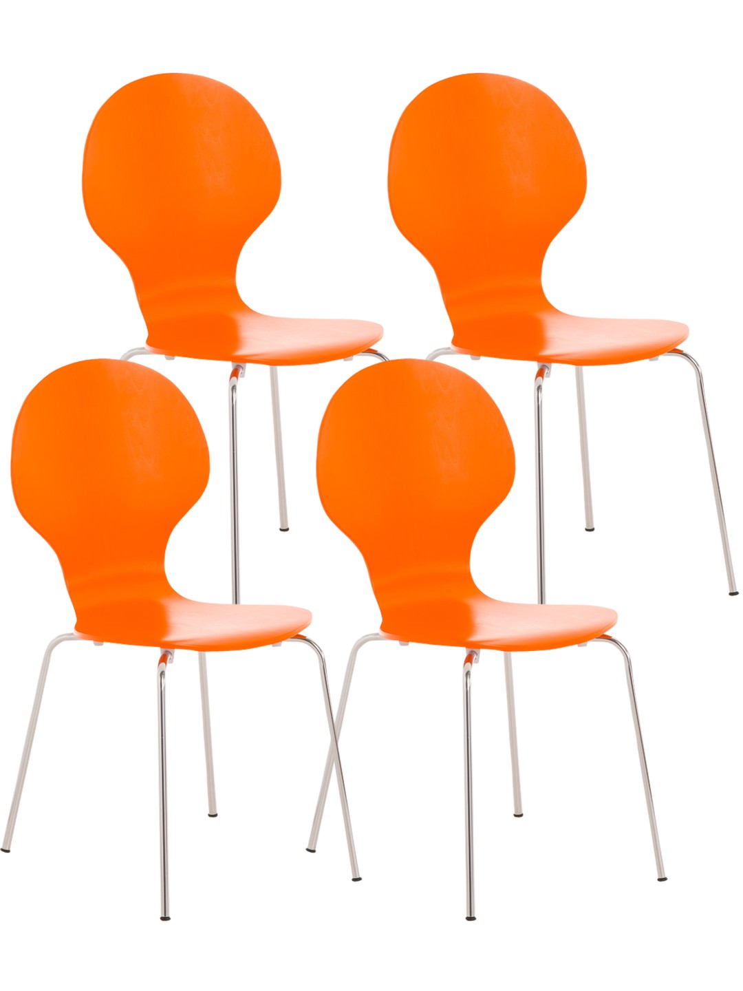 Ensemble de 4 chaises visiteurs Diego, orange