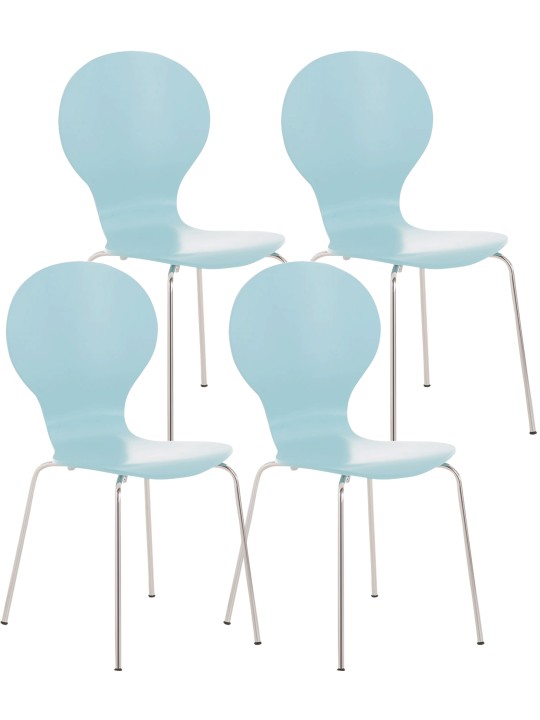 Ensemble de 4 chaises visiteurs Diego, bleu clair