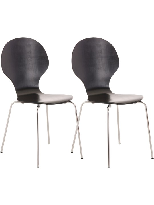 Lot de 2 chaises visiteur Diego, noir