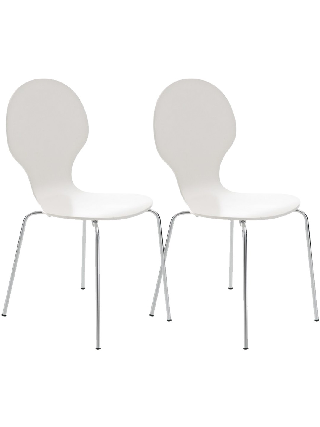 Lot de 2 chaises visiteur Diego, blanc