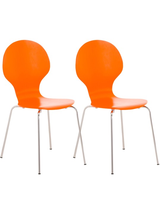 Lot de 2 chaises visiteur Diego, orange