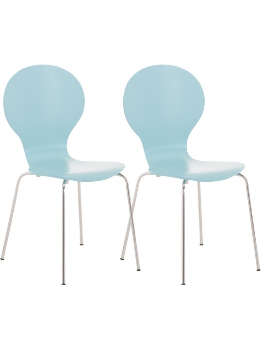 Lot de 2 chaises visiteur Diego, bleu clair