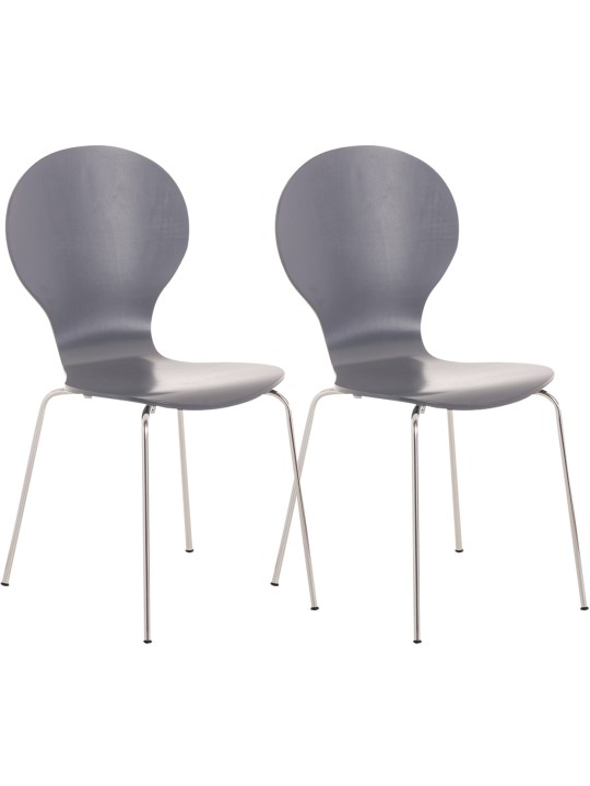 Lot de 2 chaises visiteur Diego, gris