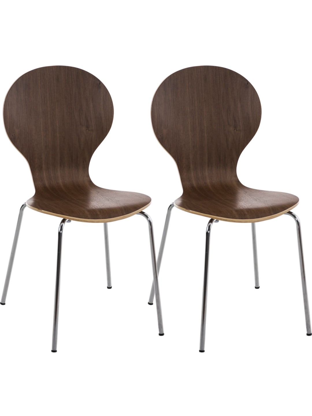 Lot de 2 chaises visiteurs Diego, noyer