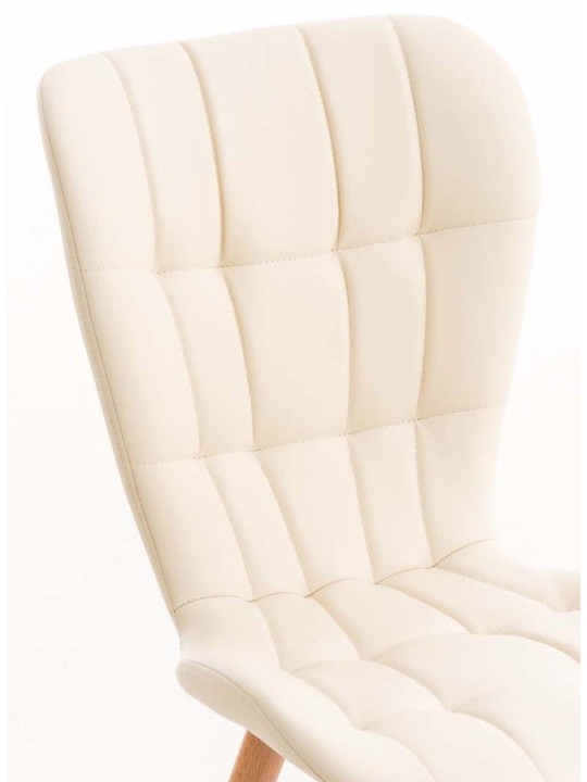 Lot de 4 chaises de salle à manger Elda simili cuir, crème