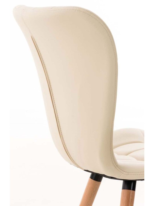 Lot de 4 chaises de salle à manger Elda simili cuir, crème