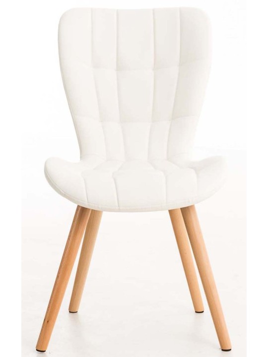 Lot de 4 chaises de salle à manger Elda simili cuir, blanc