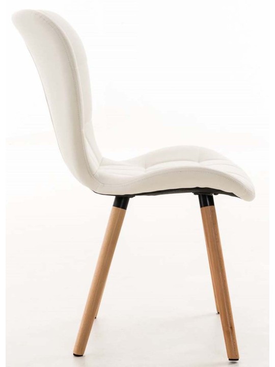 Lot de 4 chaises de salle à manger Elda simili cuir, blanc
