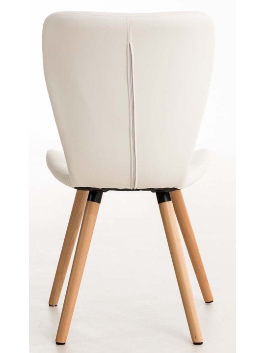 Lot de 4 chaises de salle à manger Elda simili cuir, blanc