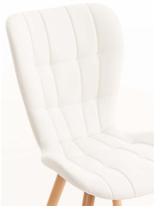 Lot de 4 chaises de salle à manger Elda simili cuir, blanc