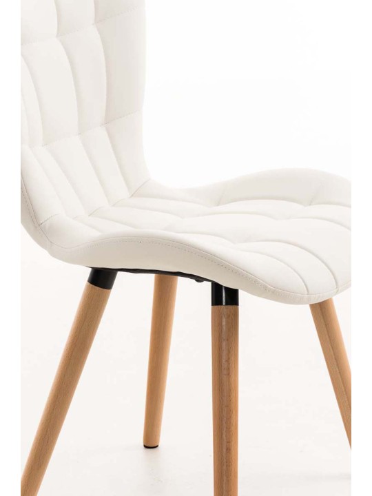 Lot de 4 chaises de salle à manger Elda simili cuir, blanc