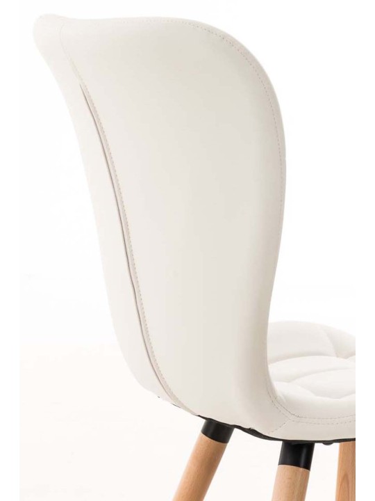 Lot de 4 chaises de salle à manger Elda simili cuir, blanc