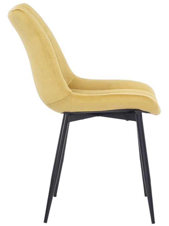 Chaise Rahden velours, jaune