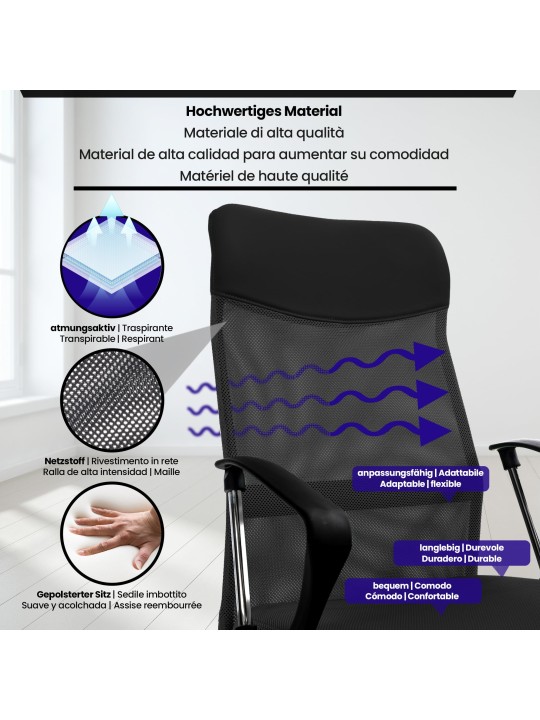 Chaise de bureau Washington, noir