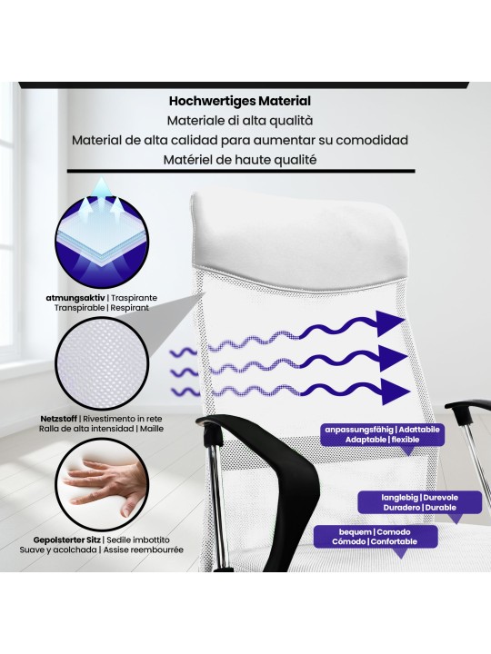 Chaise de bureau Washington, blanc