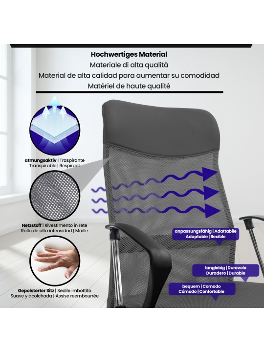 Chaise de bureau Washington, gris