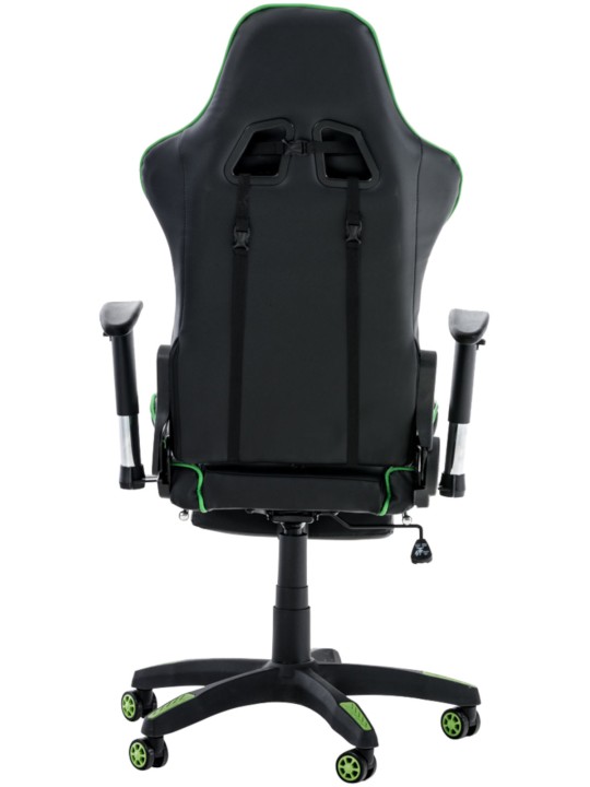 Chaise de bureau Racing Turbo avec repose-pieds, noir/vert