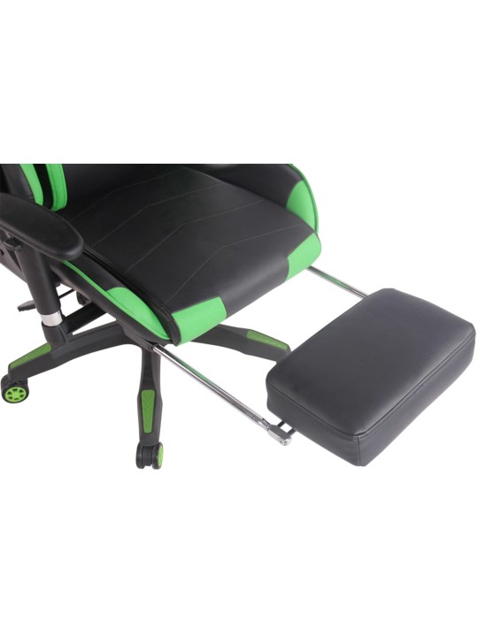 Chaise de bureau Racing Turbo avec repose-pieds, noir/vert
