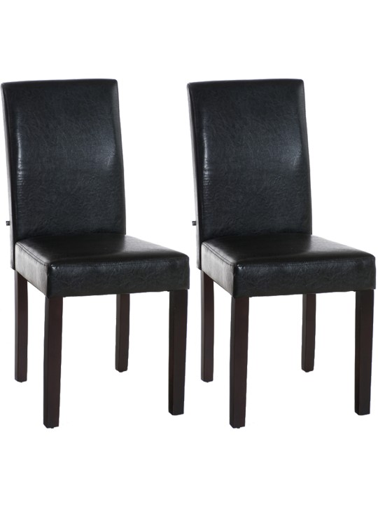 Lot de 2 chaises de salle à manger Ina foncé, brun