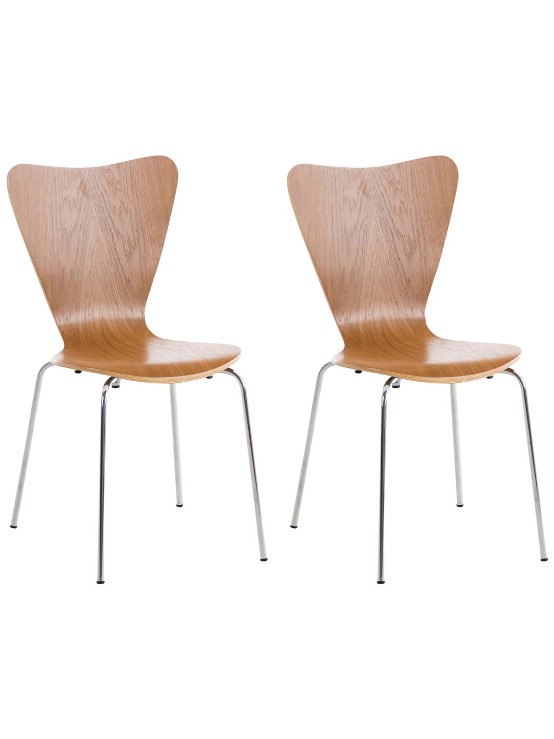 Lot de 2 chaises visiteurs Calisto, chêne