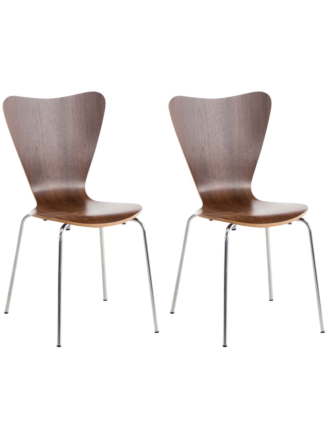 Lot de 2 chaises visiteurs Calisto, noyer