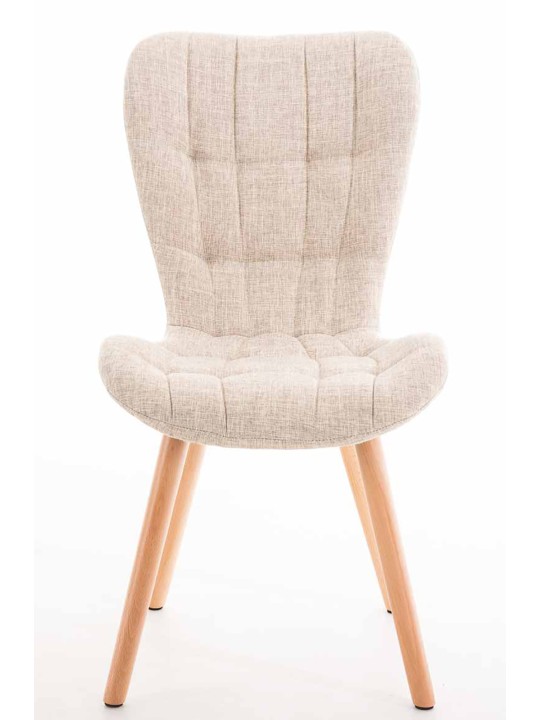 Lot de 4 chaises Elda tissu naturel, crème