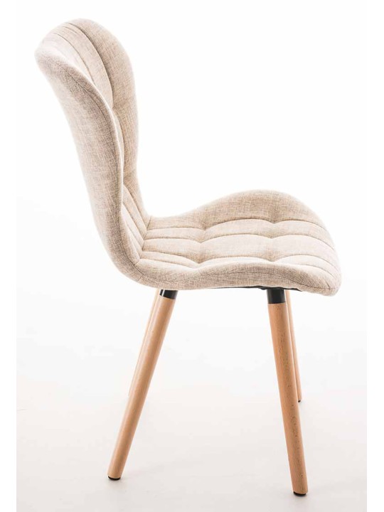 Lot de 4 chaises Elda tissu naturel, crème
