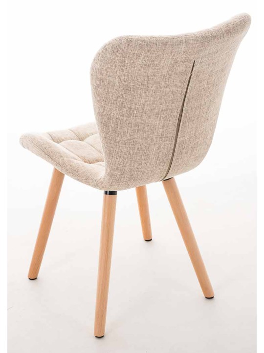 Lot de 4 chaises Elda tissu naturel, crème