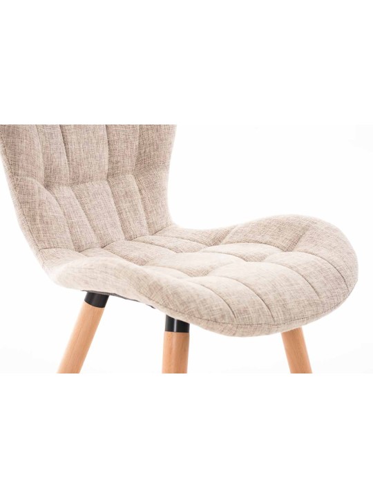 Lot de 4 chaises Elda tissu naturel, crème